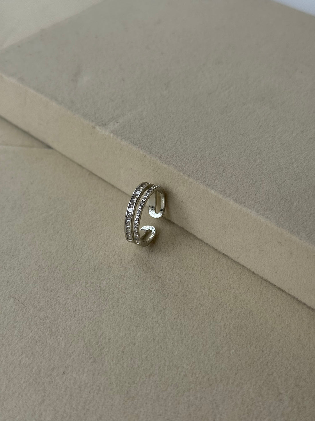 Silver Double Row Open Ring