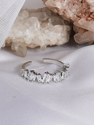 Silver Baguette Open Band Ring