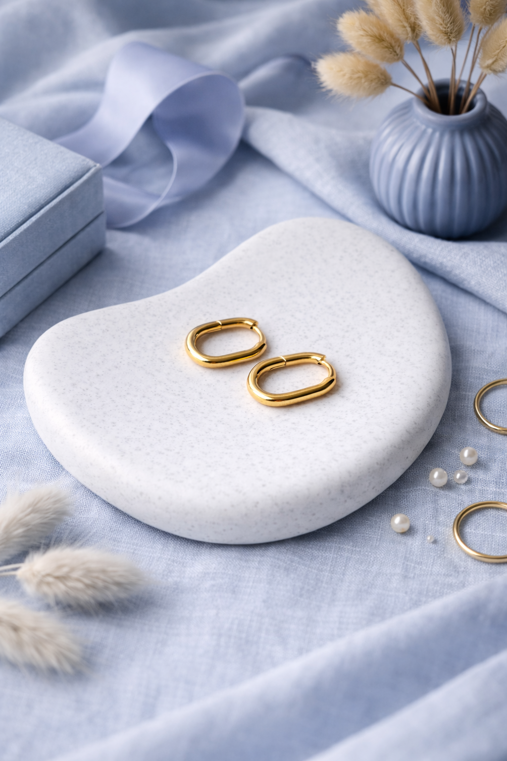 Bold Minimal Oval Gold Hoops