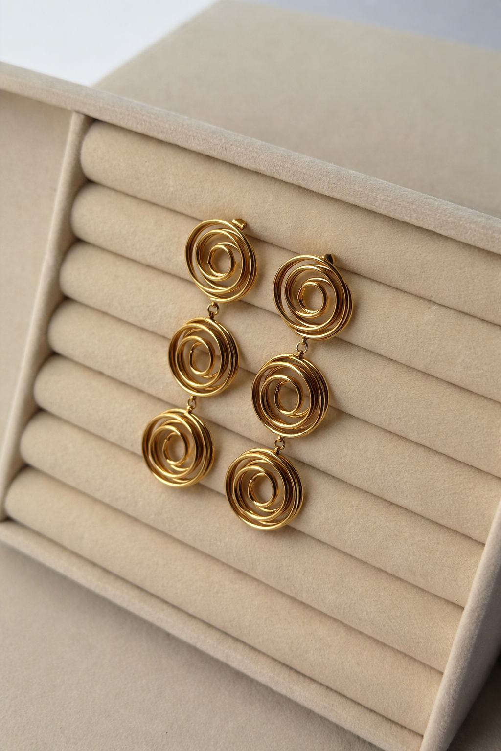 Golden Swirl Cascade Earrings