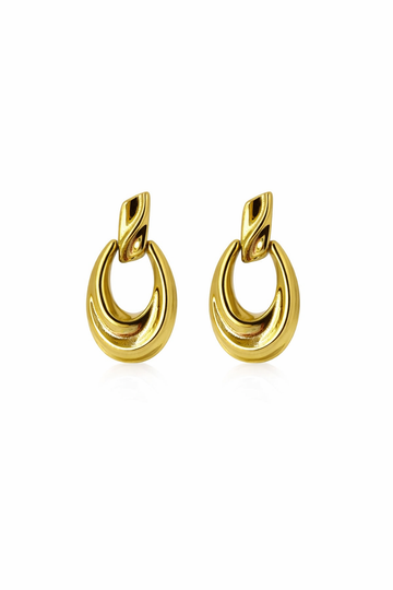 “Twist & Gleam” – Gold Loop Earrings