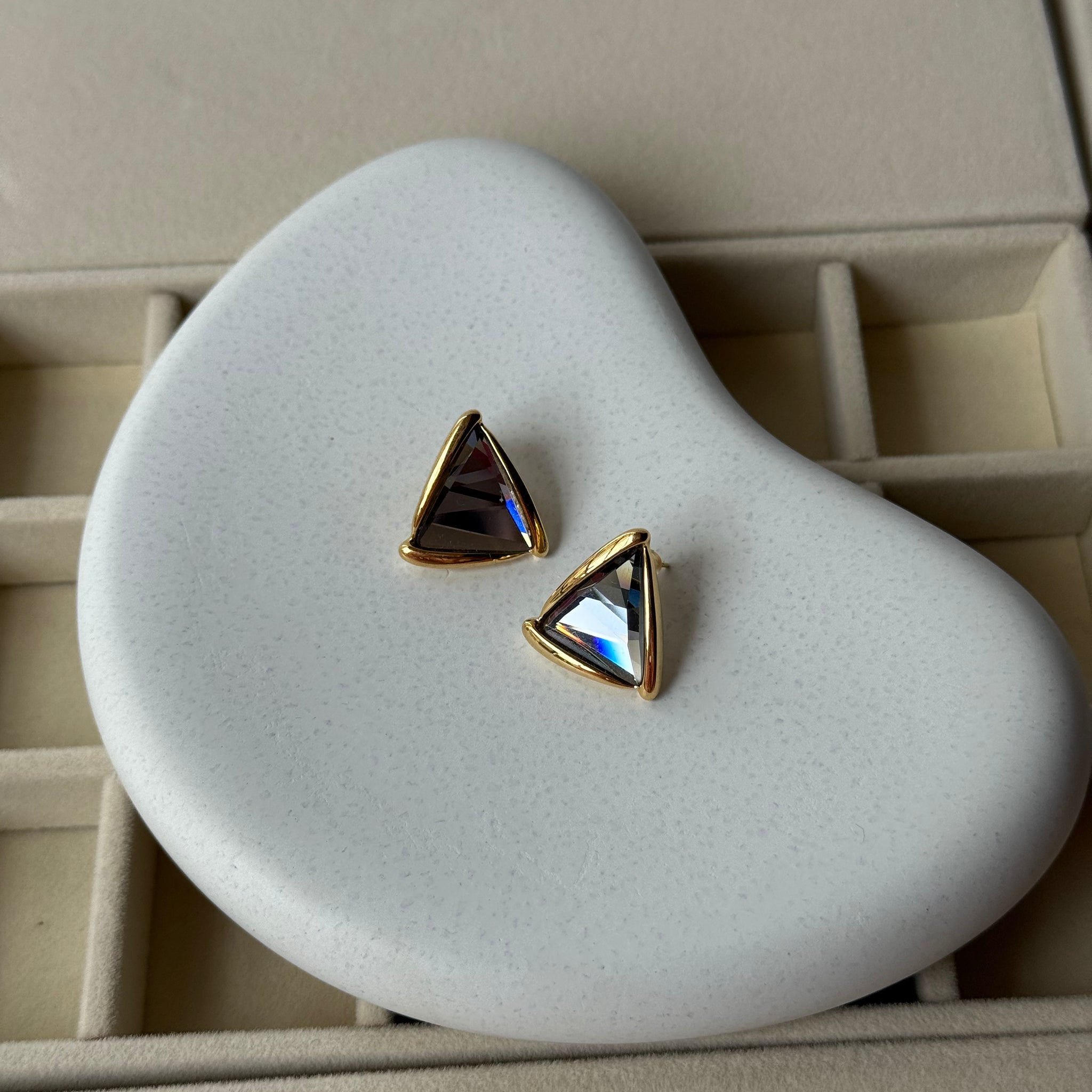 Midnight Prism Triangle studs