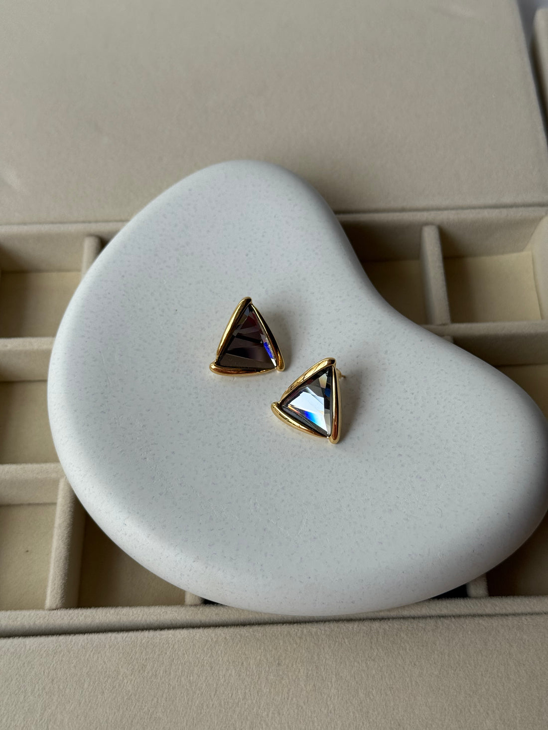 Midnight Prism Triangle studs