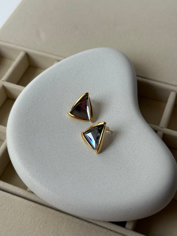 Midnight Prism Triangle Studs