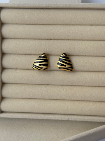 Zebrine – Printed Statement Stud