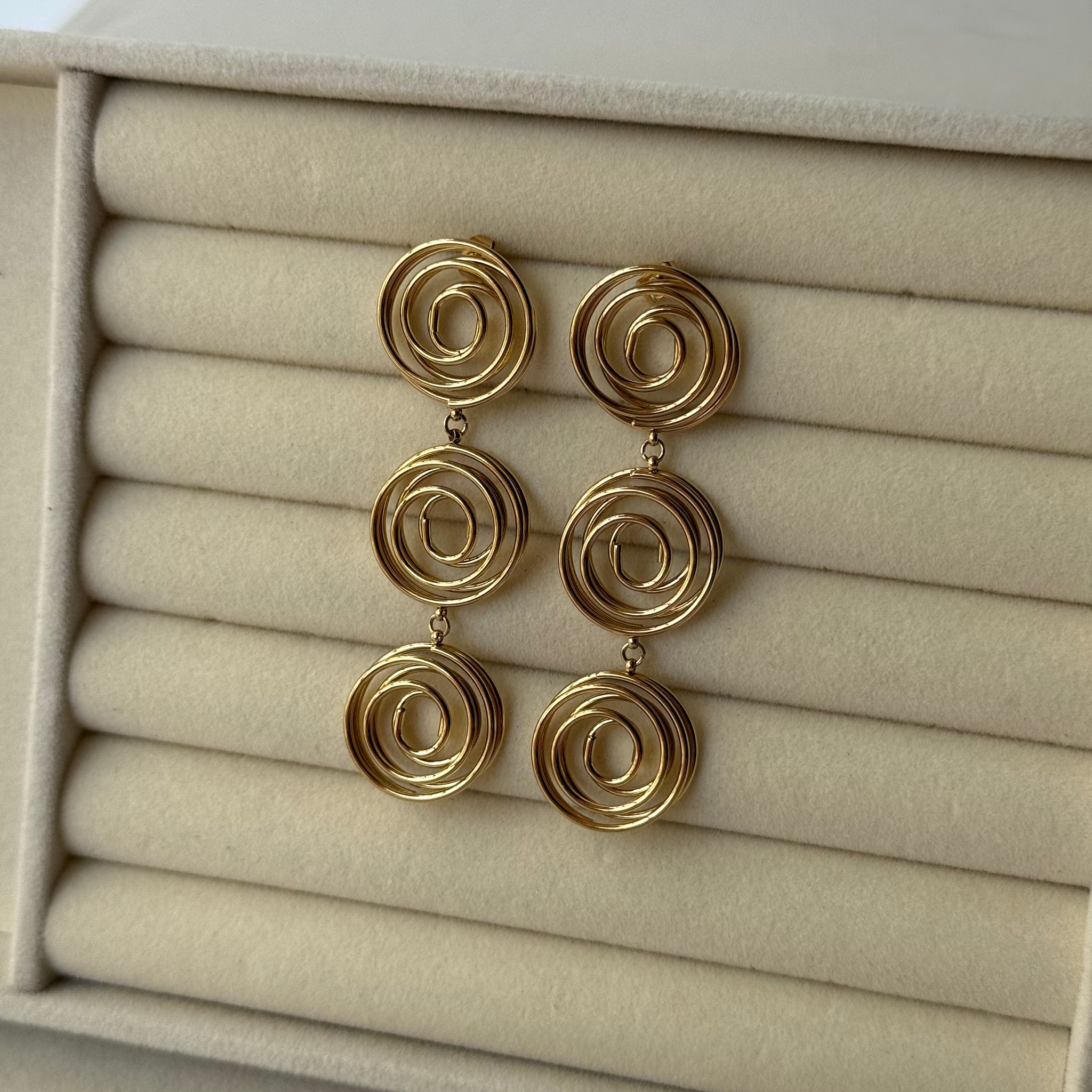 Golden Swirl Cascade Earrings