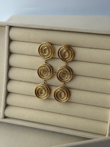 Golden Swirl Cascade Earrings