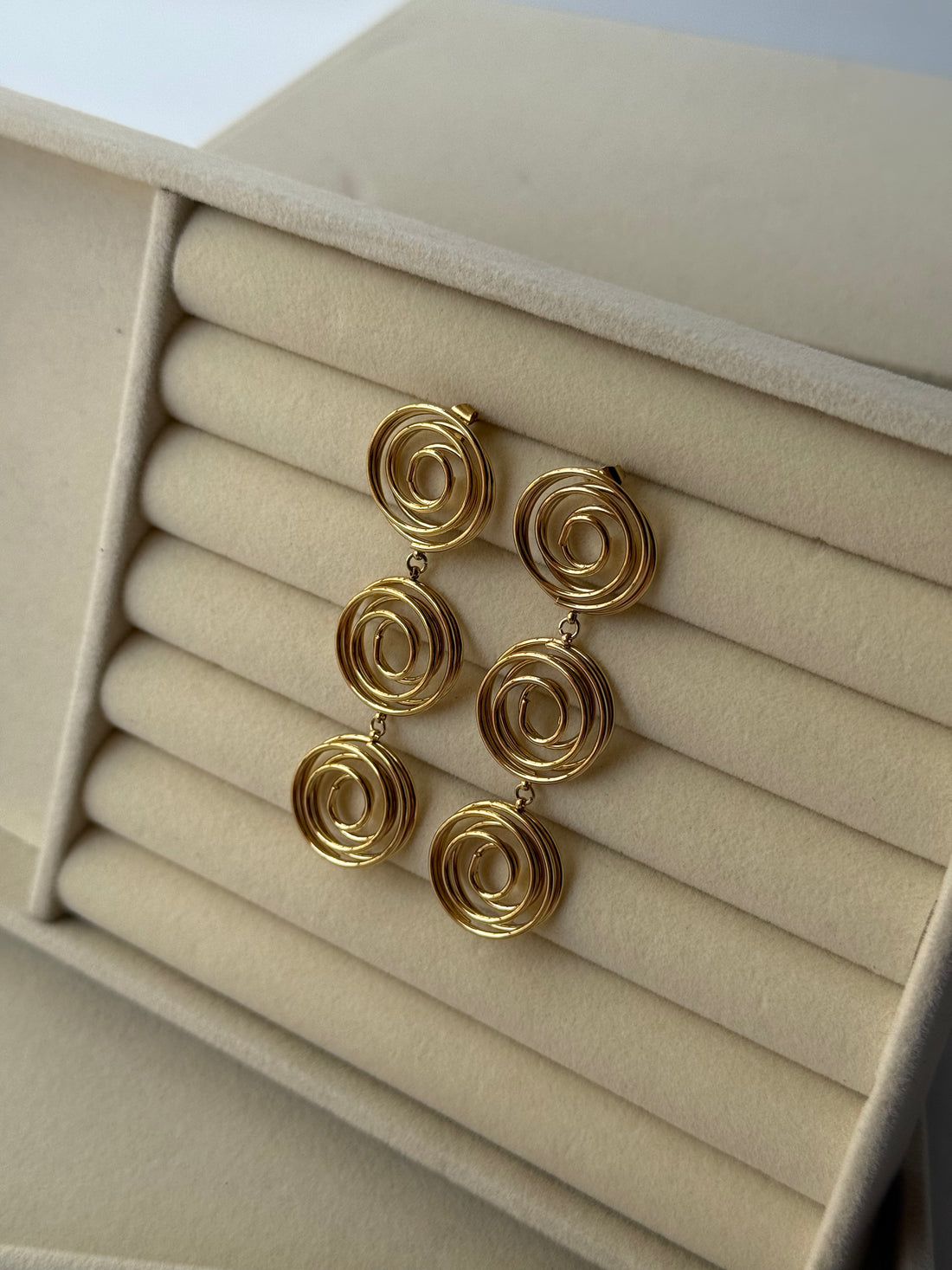 Golden Swirl Cascade Earrings