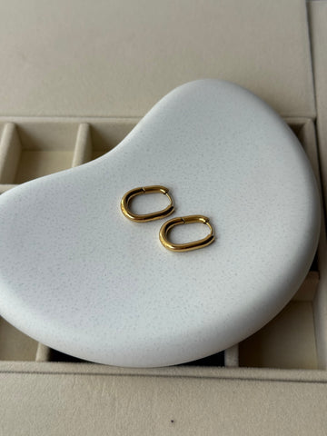 Bold Minimal Oval Gold Hoops