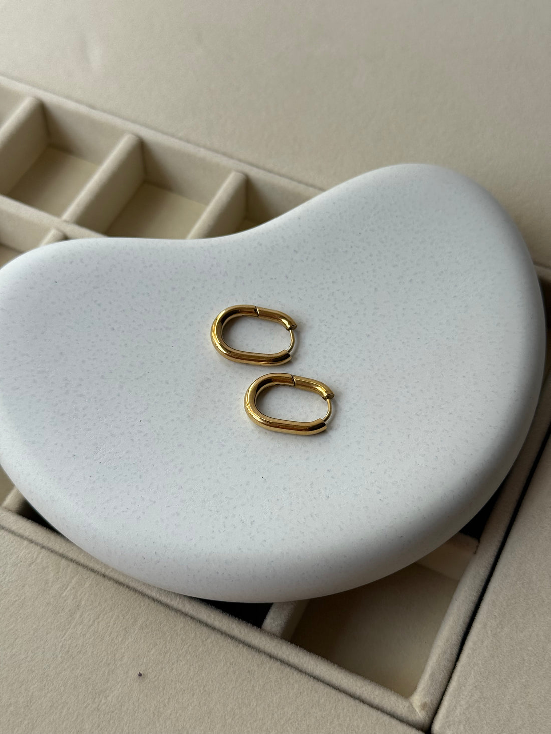 Bold Minimal Oval Gold Hoops