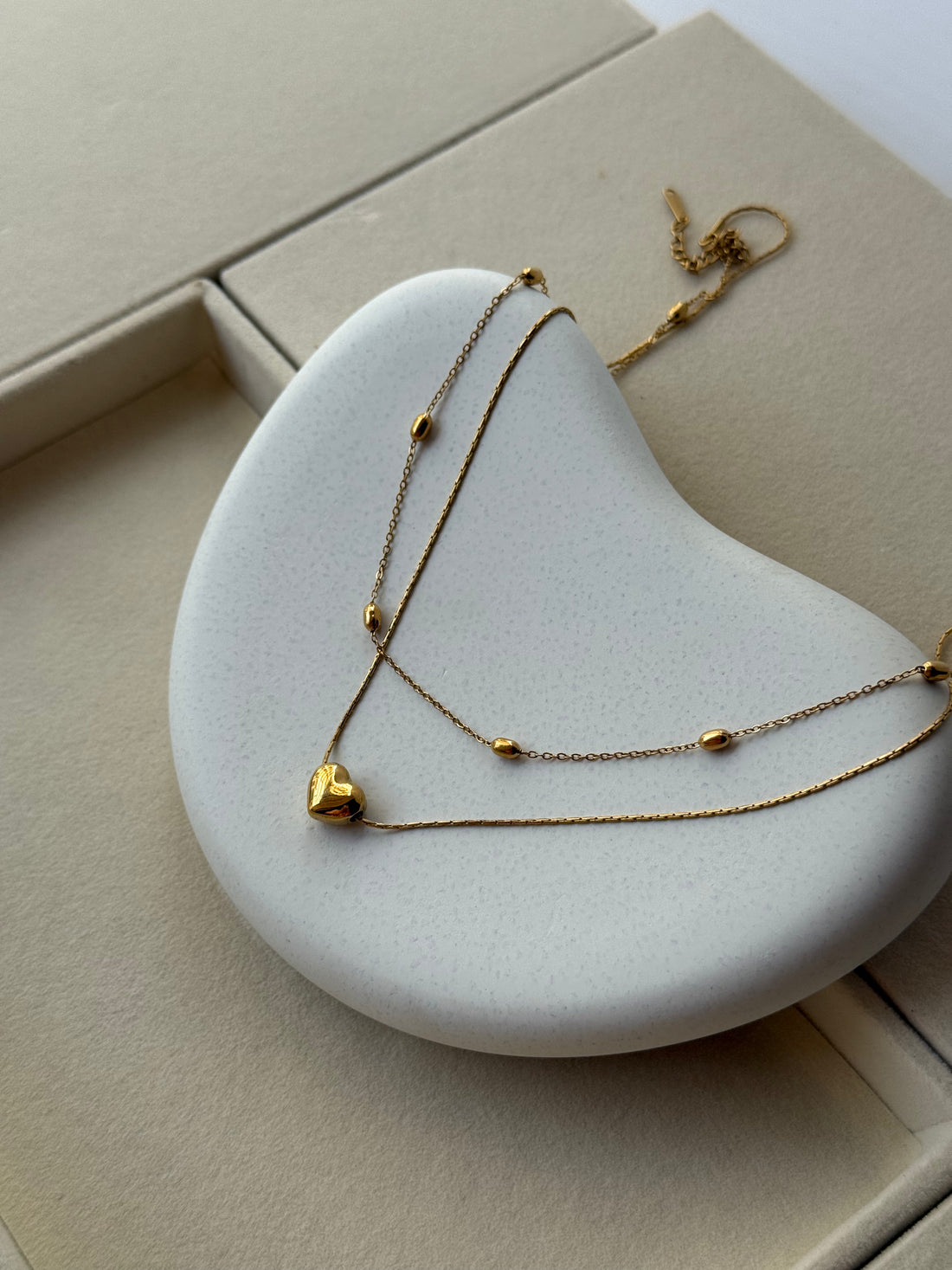 Beads and Heart layered Necklace