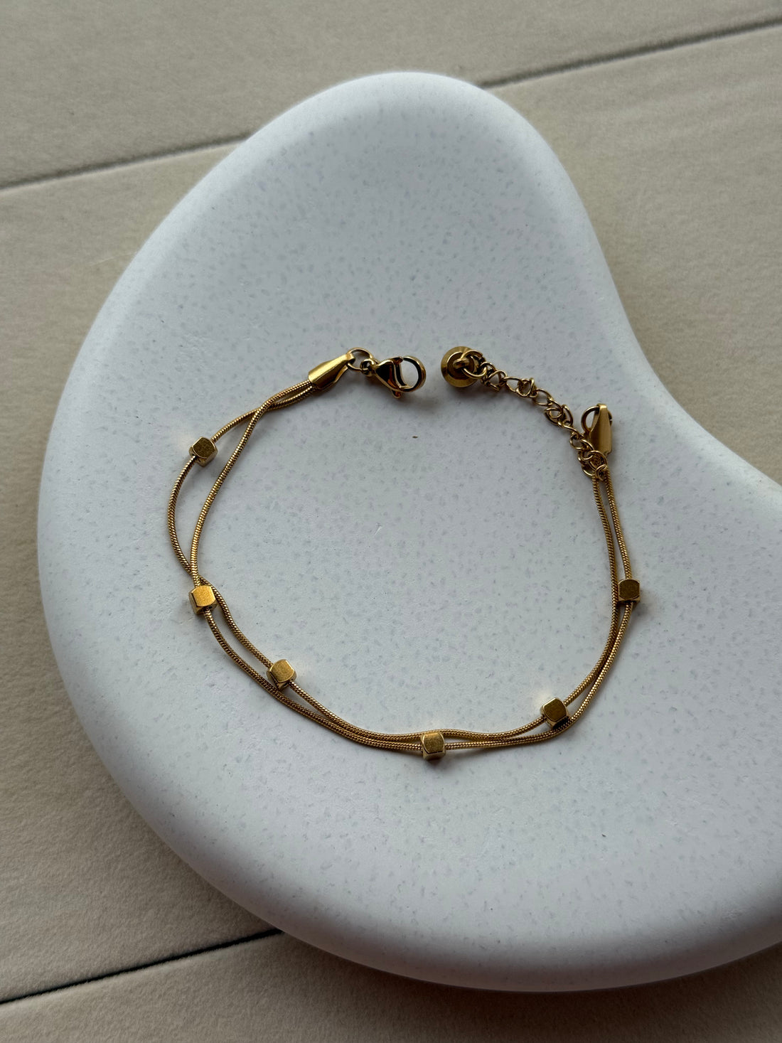 Cube Charm Dual-Strand Bracelet