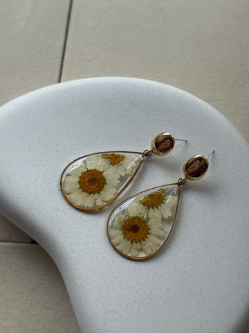Pressed Flower Resin Stud Earrings