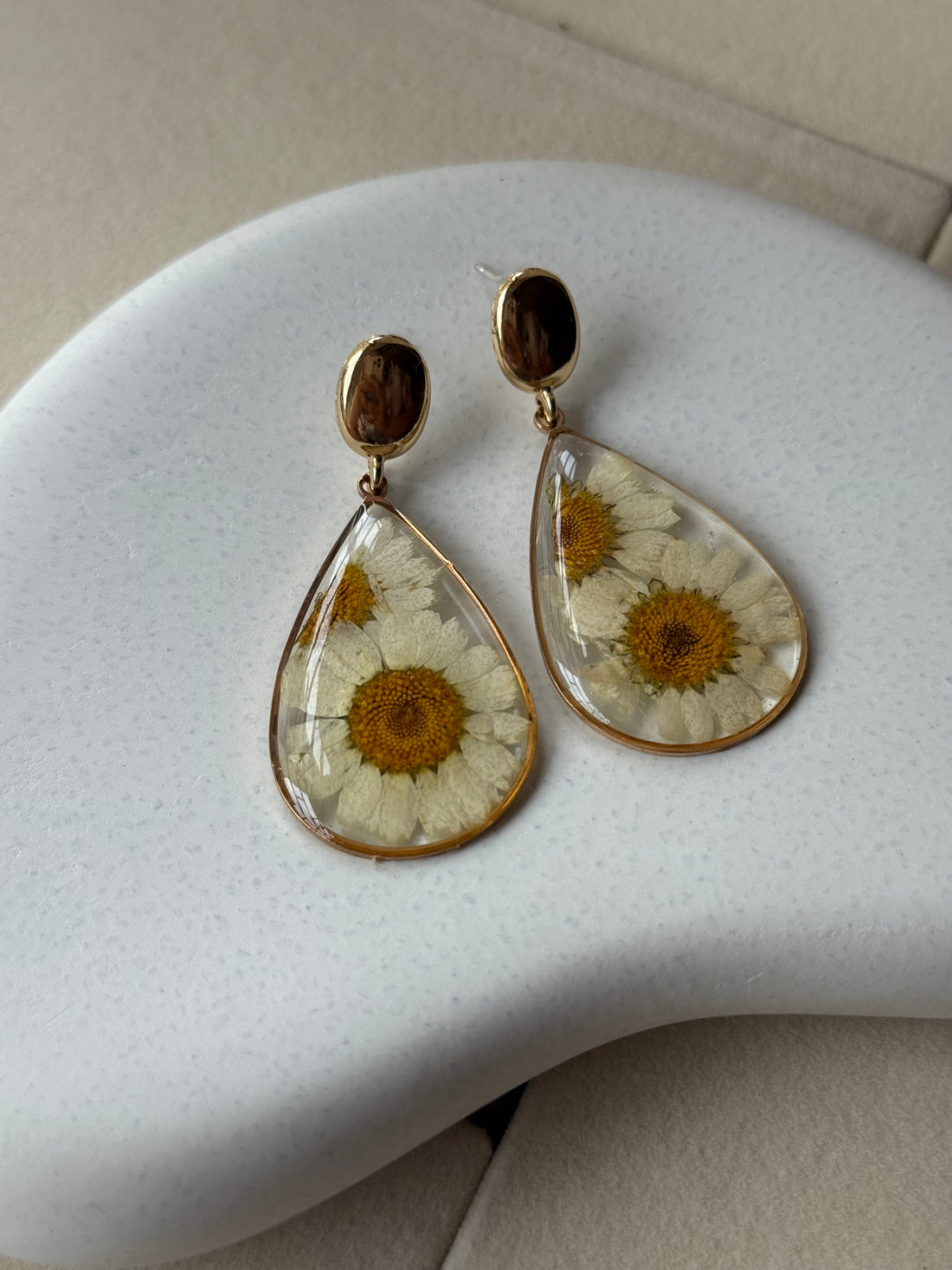 Pressed Flower Resin Stud Earrings