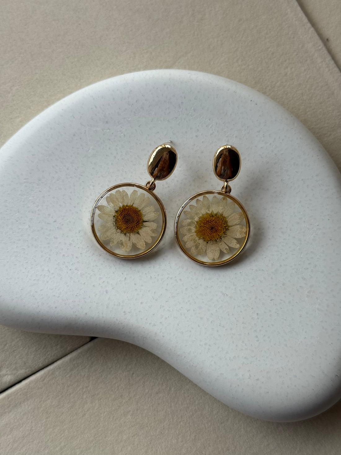 Pressed Flower Resin Stud Earrings