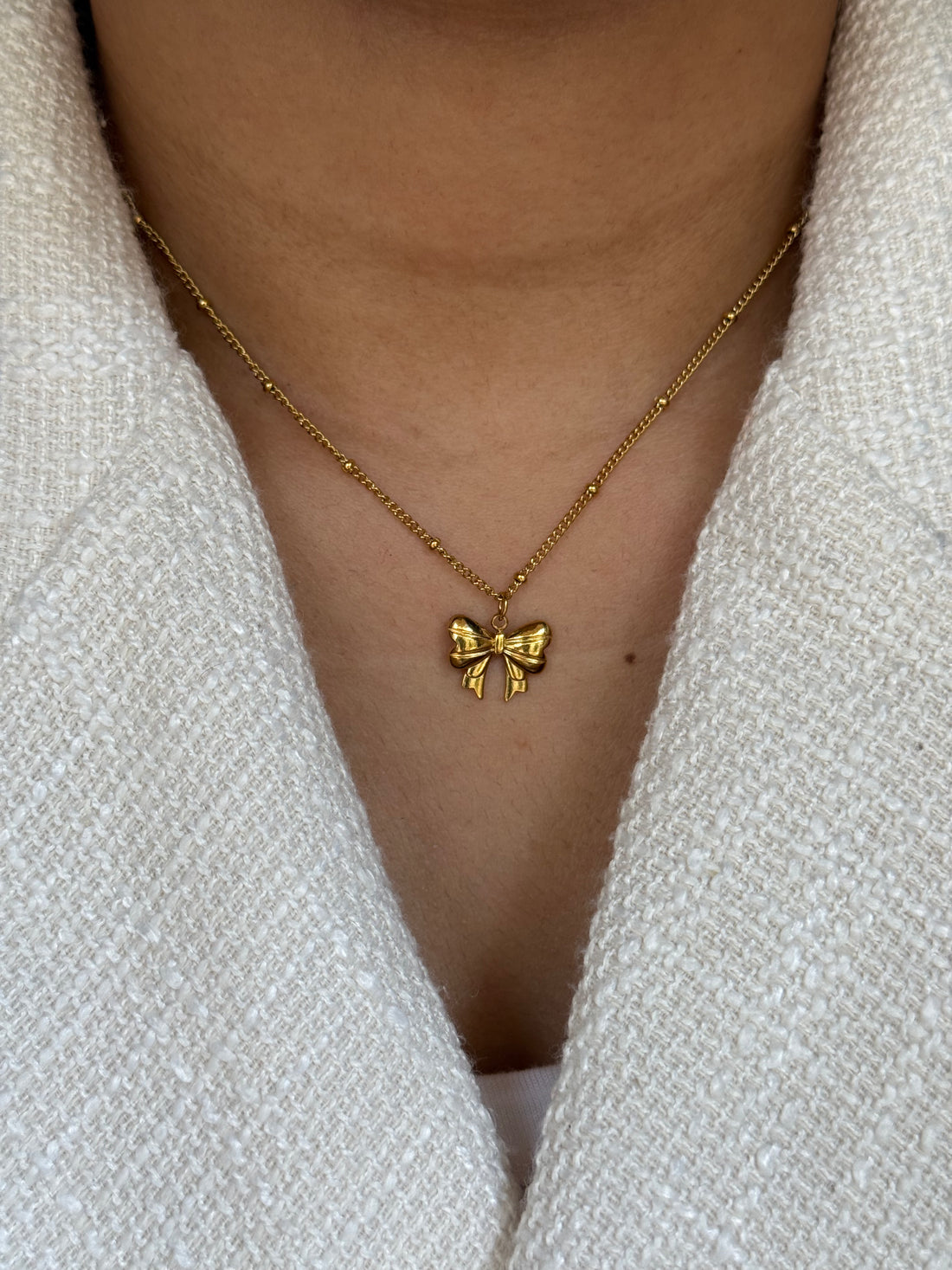 Aurea Bow Charm Necklace